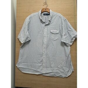 Ralph‎ Lauren Mens XXL Striped Short Sleeve Button Down Shirt Classic Fit Casual